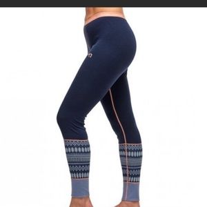 Kari Traa Lokke Baselayer Pant Legging Marin Blue 100% Wool Women small